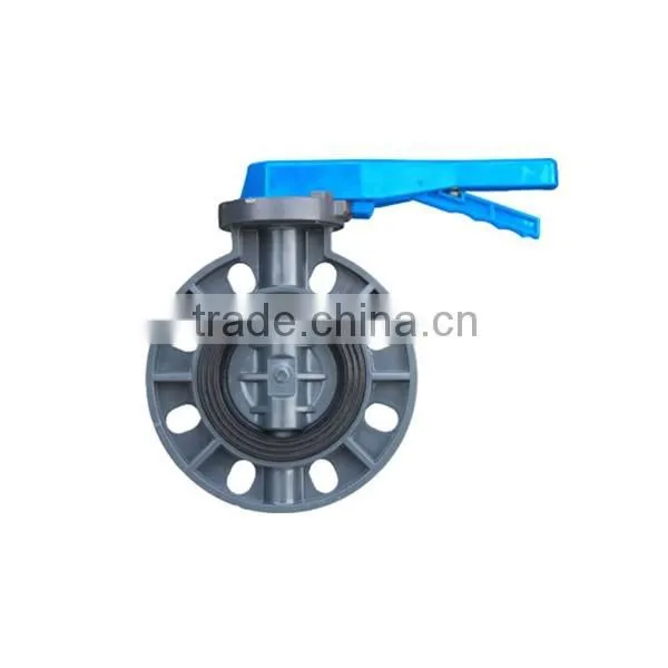2" PVC butterfly valve with red handle