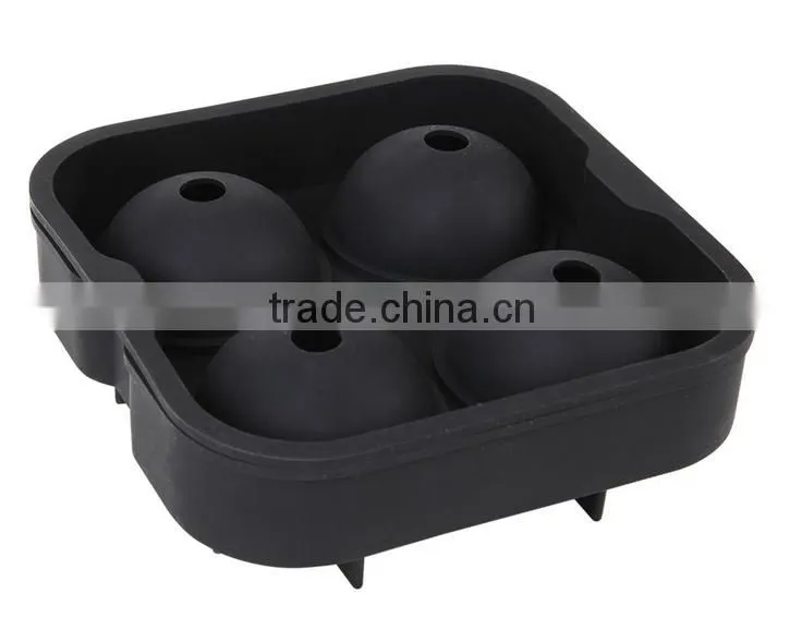 Hot Selling 4 cavities round silicone ice ball mold