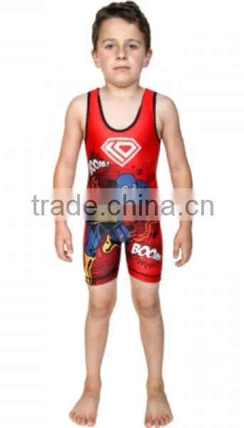Promotional full sublimation youth wrestling singlet