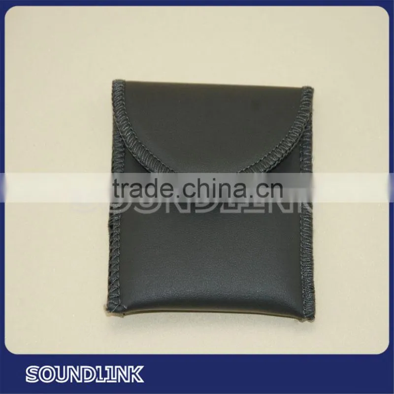 Cheap accessories portable mini black PU hearing aid package bag
