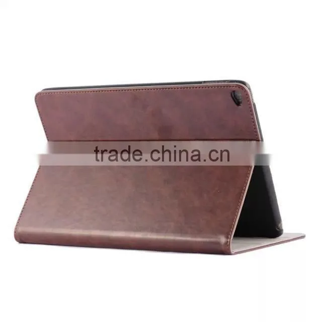 Hot sale tablet leather case for iPad 6,wallet stand case for ipad air 2
