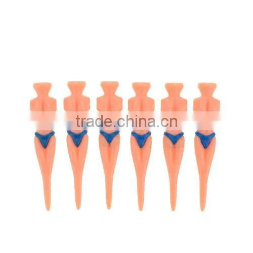 6Pcs 80mm Novel Bikini Male Golf Tees Male Model Golf Tees Divot Tools