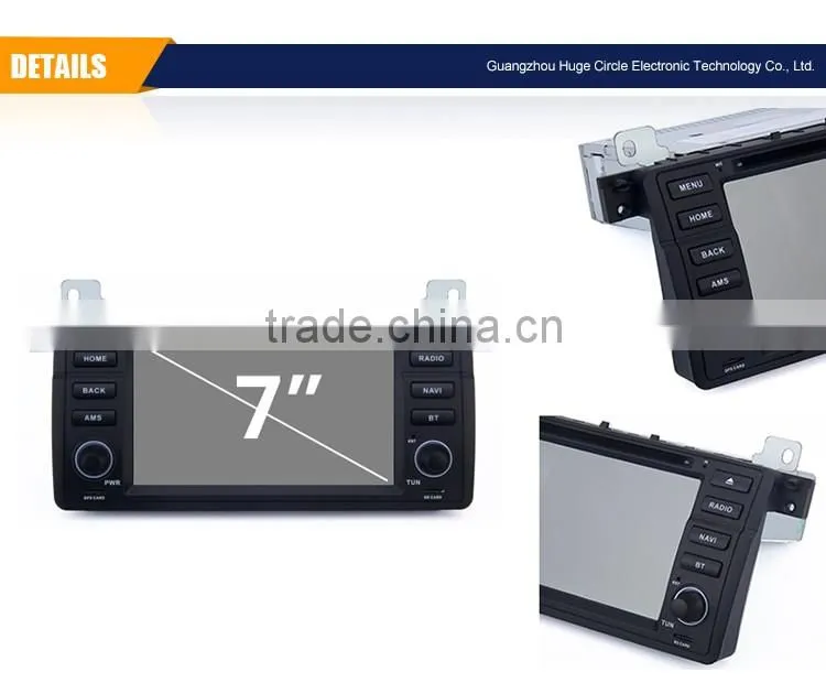 7 Inch 2 din Black screen design Android 5.1.1 RK3188 Android stereo sounds car gps dvd player for BMW 2002 to 2006 E46