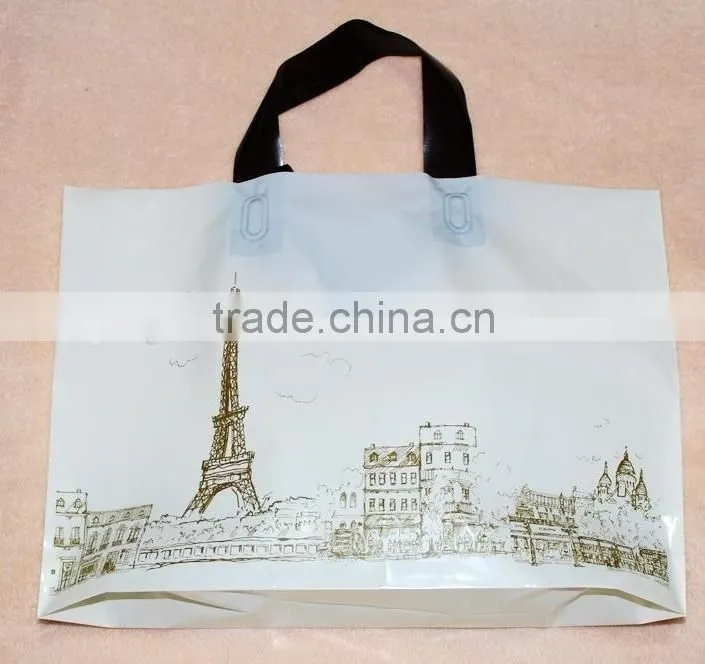 Customized logo plastic clothes bags with handle