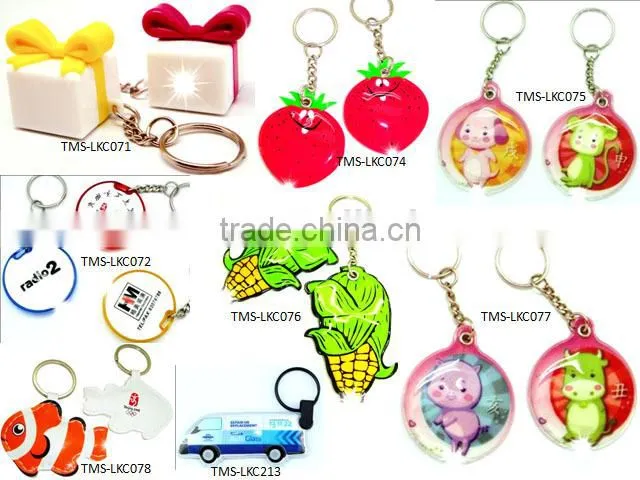 Environmental Custom Promotional gift Car Shape LED Squeeze Key lights soft pvc keychain