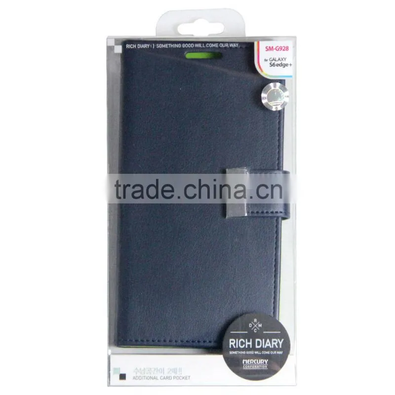 2016 Leather Flip Mercury Rich Diary wallet cover case for Samsung Galaxy S7 & Edge Plus