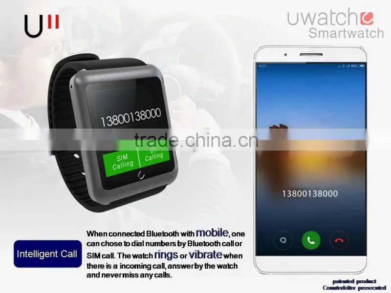 Fashion Smart Watch U11,Support Sim Card,Bluetooth 4.0 Smart Clock,Support GSM Call,Bluetooth Communication