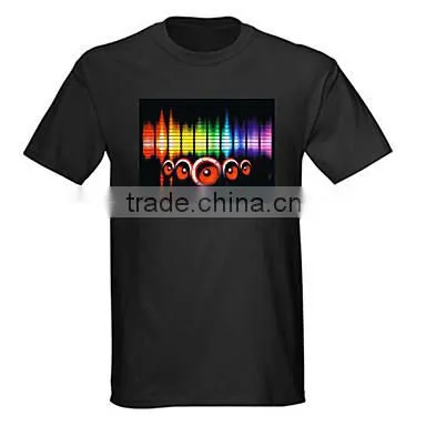 custom sound activated led flashing t-shirts