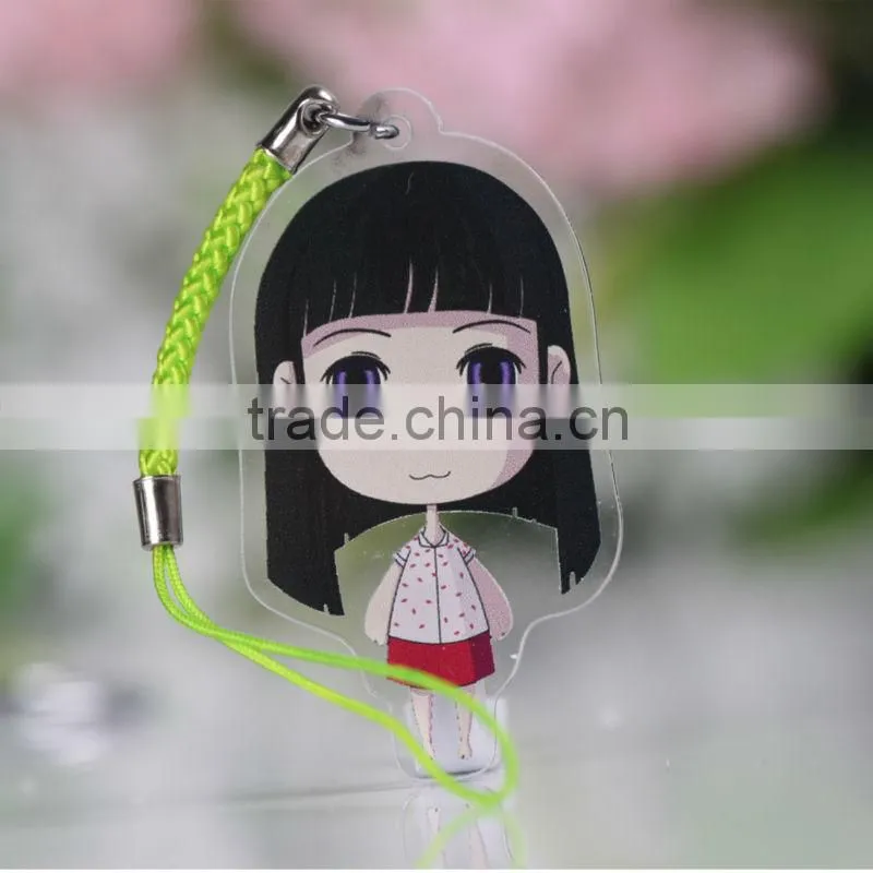 Factory direct sale cheap custom transparent plastic clear key chain for promotion