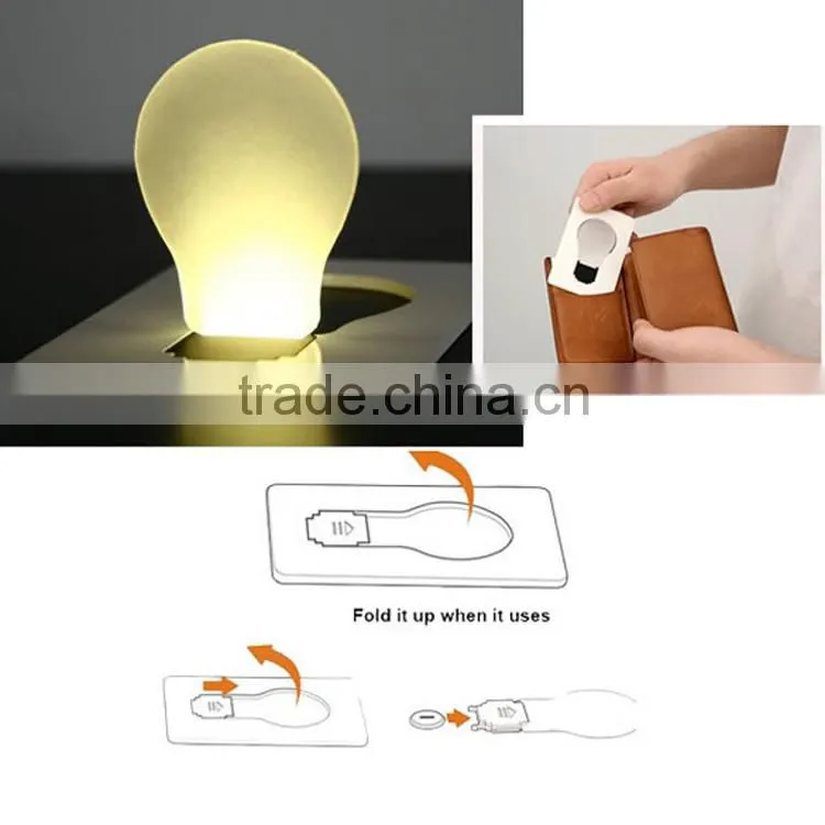 Perfect Promotion Gift Portable Pocket Bulb Shape LED Card Light Lamp