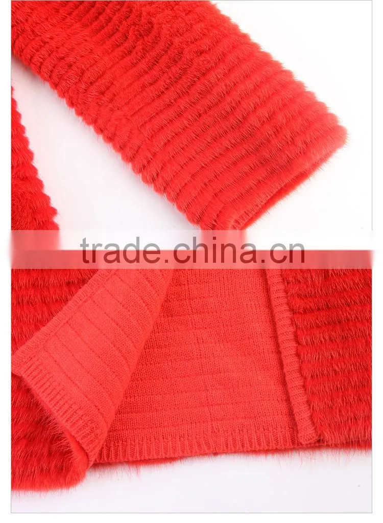 hot sale long fur coats knitted mink for women