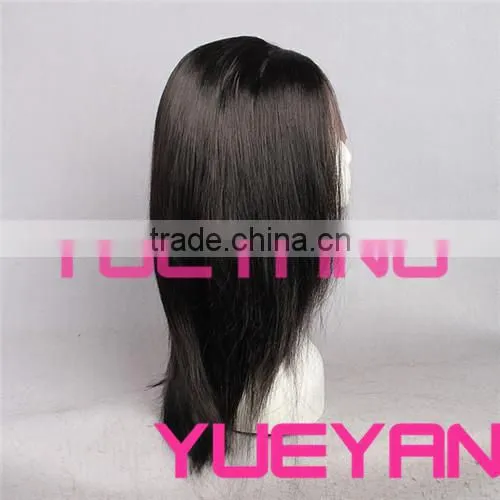 50cm long high quality middle part black lace front wigs