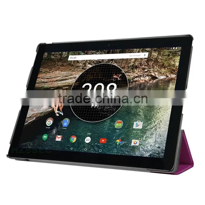 High quality full cover flip pu leather stand tablet case slim rugged folio case for Google Pixel c