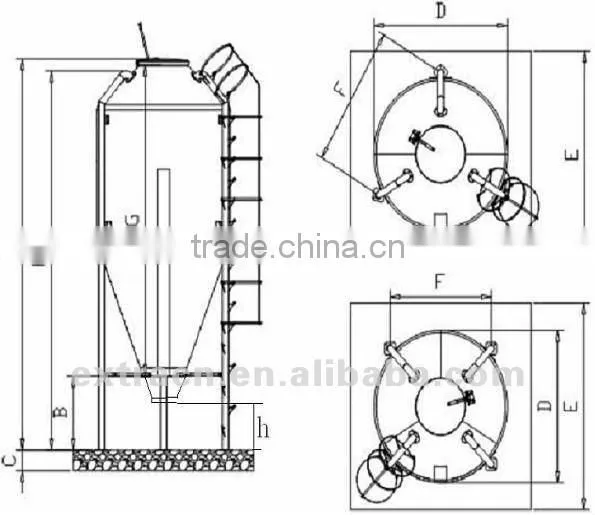 Flat and hopper bottom poultry feed silo