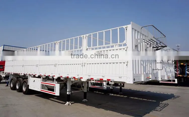 interlink livestock cargo fence truck trailer , 3 axle Fence semi Trailer for sale --FOB 10000