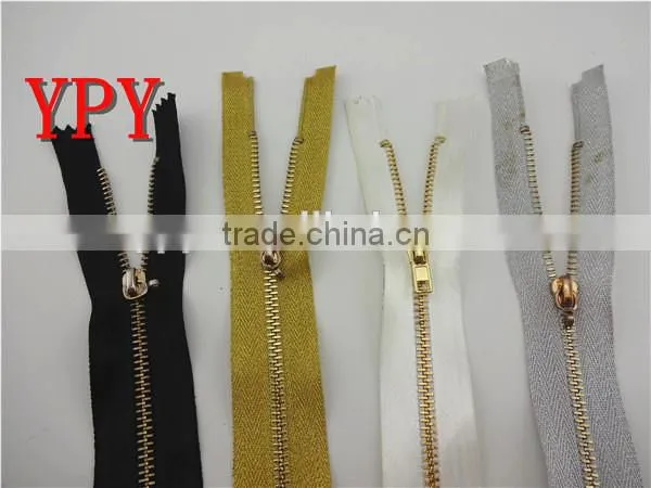 metal zipper satin tape quality as YKK zipper