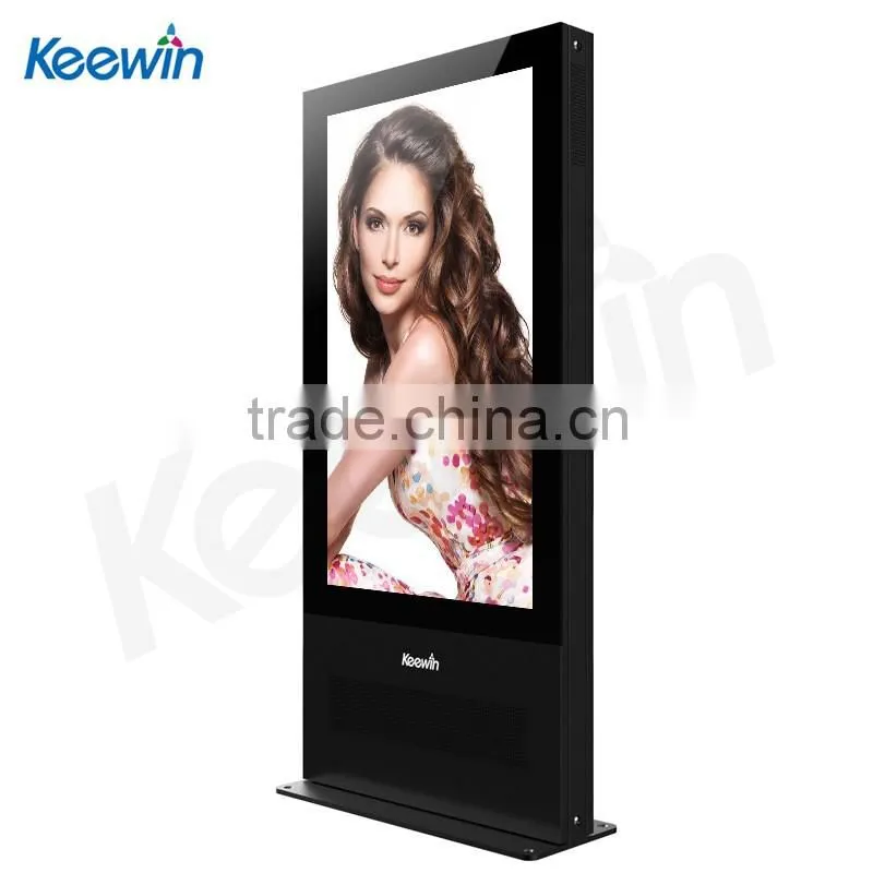 55inch 2500nits fan-cooling floor-standing LCD advertising outdoor kiosk with double screen