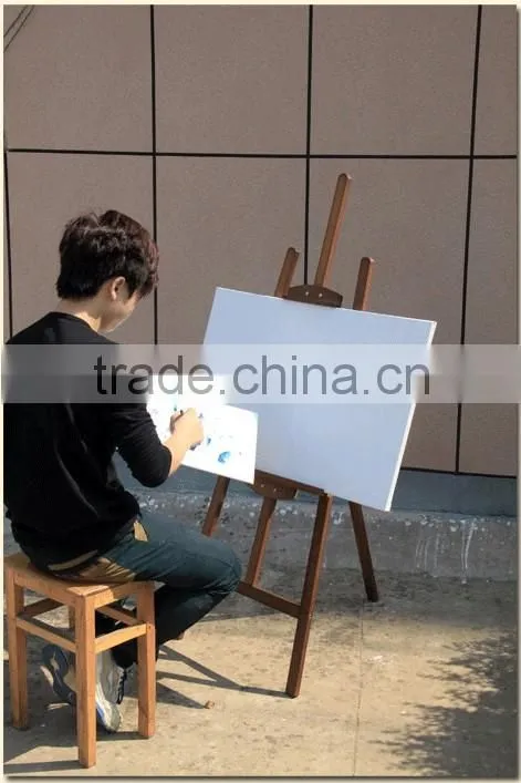 in stock 1.45m brown pine wood painting display easel wholesale