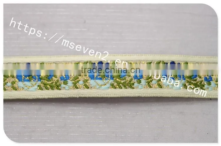 Fashion design flowers jacquard 15mm nylon webbing wholesale