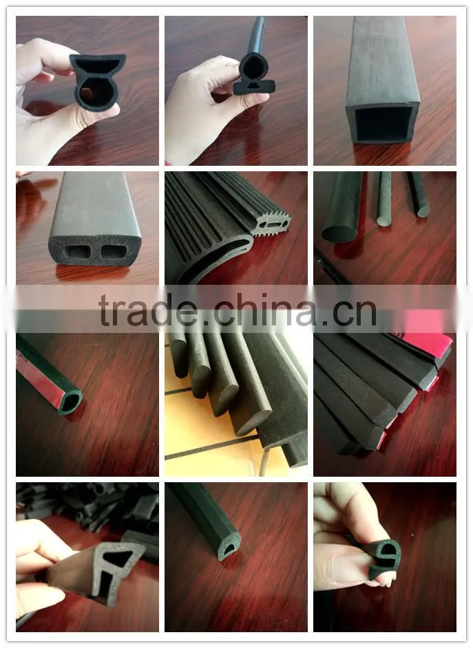 customized waterstop leakproof flat sponge epdm rubber/rubber edge trim strips/epdm profile