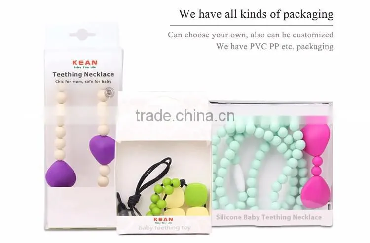 Baby Silicone Teething Necklace For Mom To Wear, 100% BPA FREE