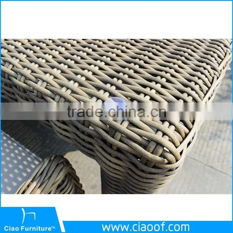 Outdoor Synthetic Rattan Square Dining Table For 8