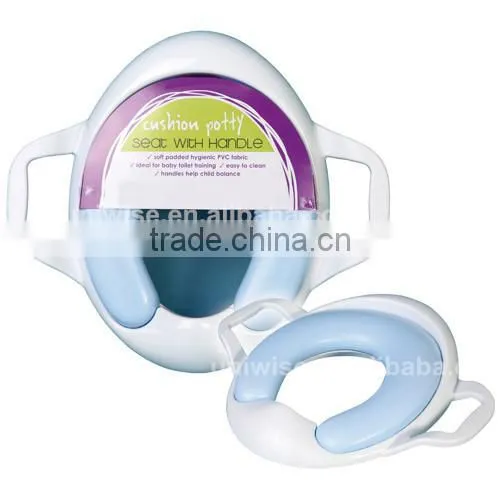 Baby/kids toilet/potty soft training seat with handles, PVC printing baby soft toilet potty seat cover,Soft baby toilet seat