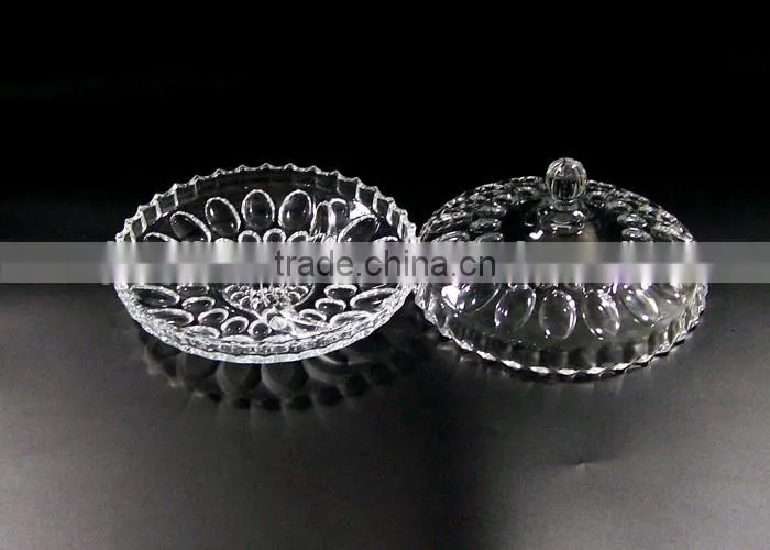 Round exquisite glass plate transparent glass fruit plate wholesale