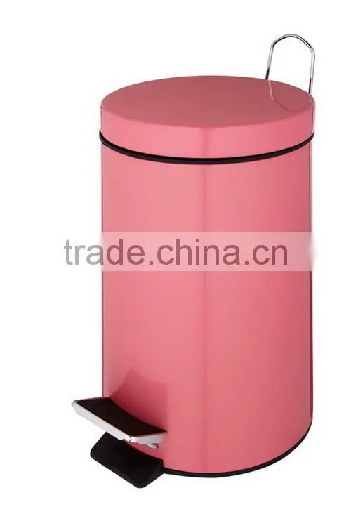Pink Stainless Steel PP Serface Spray Trash Can
