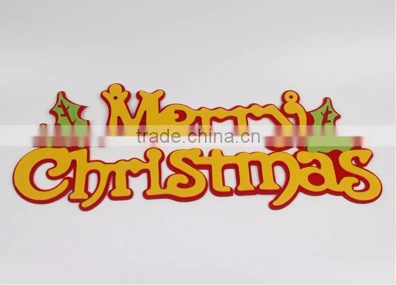 Merry Christmas Window listing Christmas decorations non-woven fabrics English Letters decorations