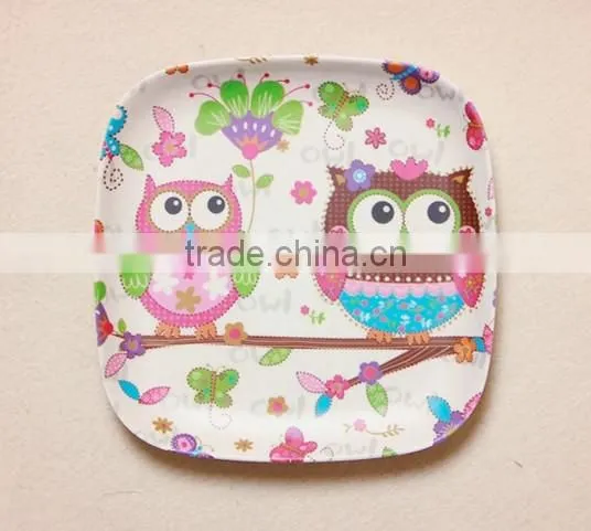 Fruit bamboo fiber eco friendly dinnerware plate dishes, safety food bamboo serving plate
