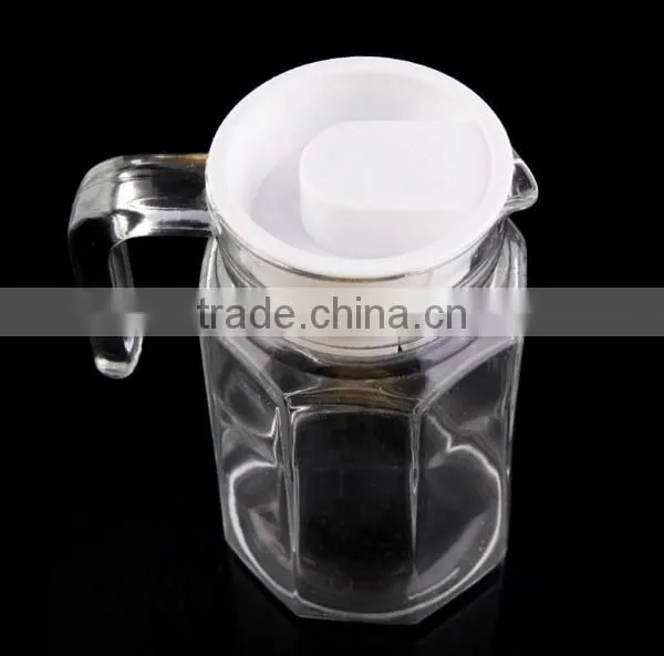 Hot summer 0.5L transparent high clear water octagonal glass pot