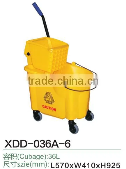 35 Qt Plastic mop bucket combine with wringer