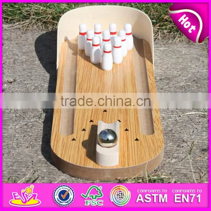 2016 Hot sale baby wooden bowling toy, new design children wooden bowling toy W01A141