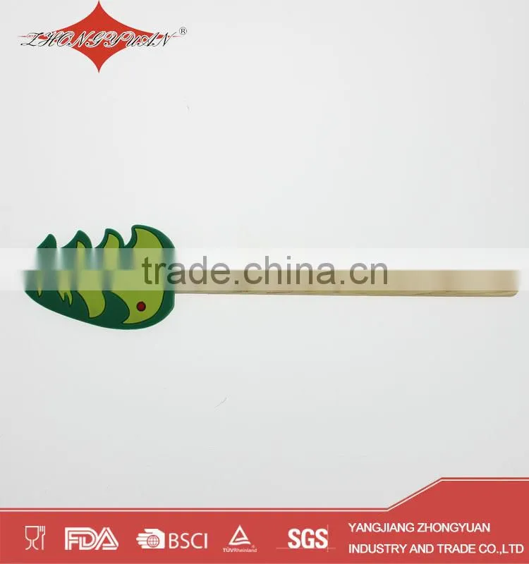 Promotion Christmas gift silicone spatula with wood handle