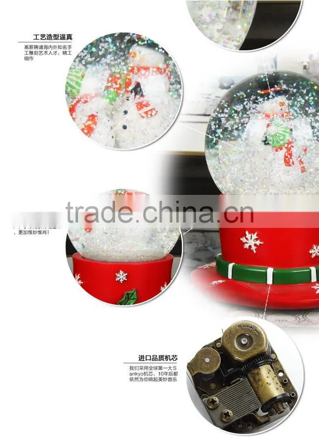 Hot selling Creative Gifts snow globe Christmas Musical snow globe