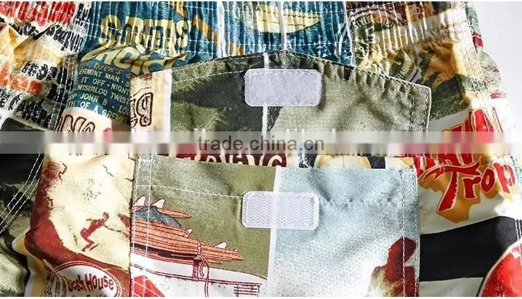 Printed vintage funny fabric beachwear swimwear for man