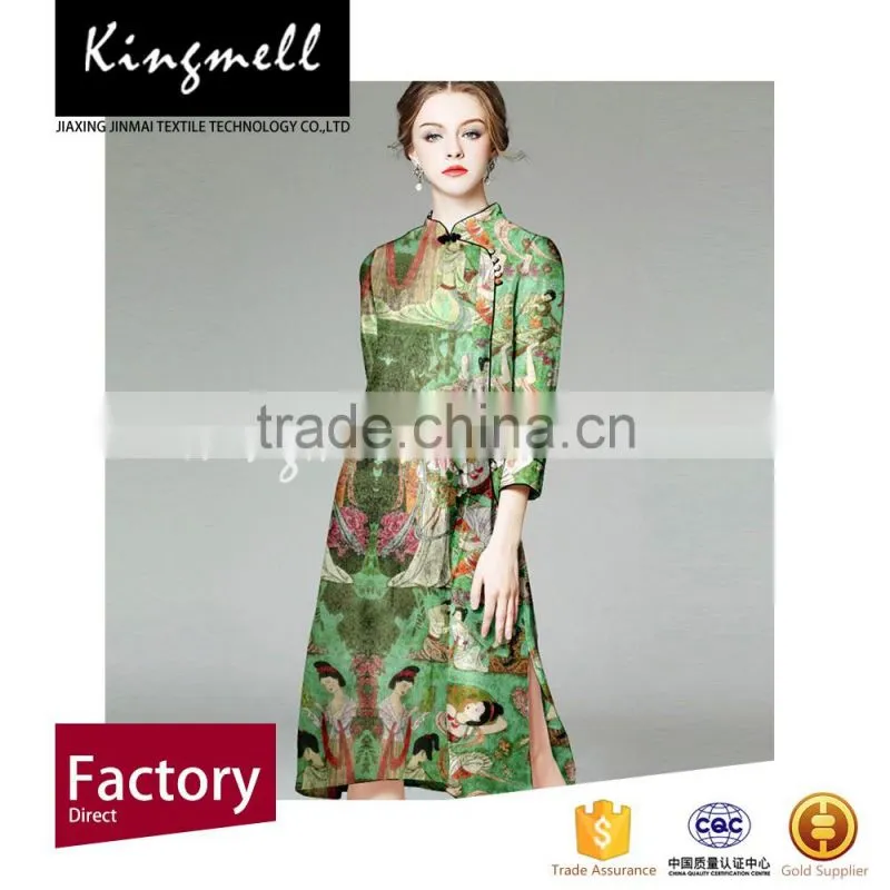 2016 design for fashion women garment /dress silk linen blended fabric