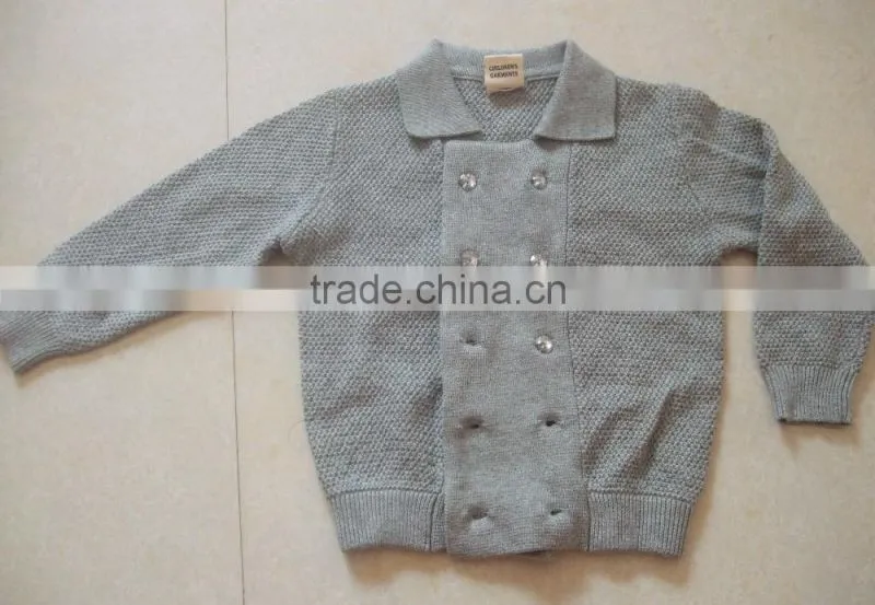 High Quality unisex children double row pearl beaded buttons autumn cardigan sweater (BKNB5273)