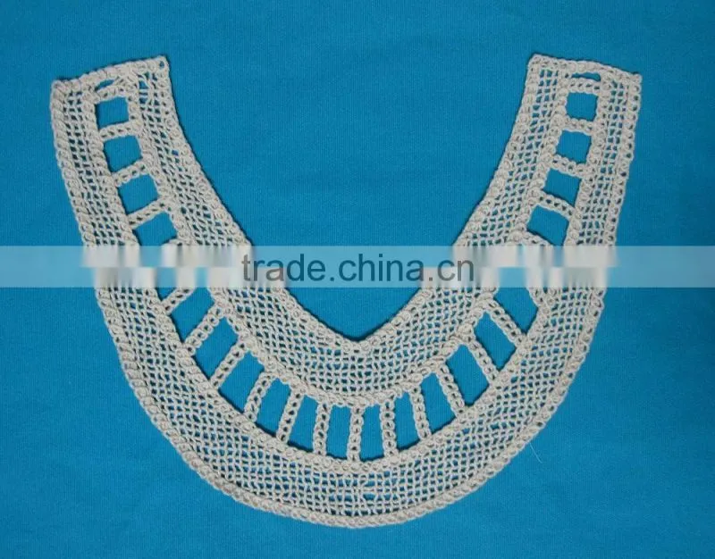 machine crochet cotton lace collar