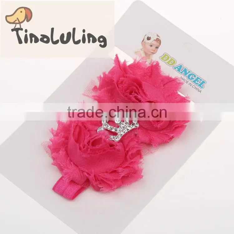 wholesale hair accessories Imperial crown flower baby elastic headband rose fashion accessory