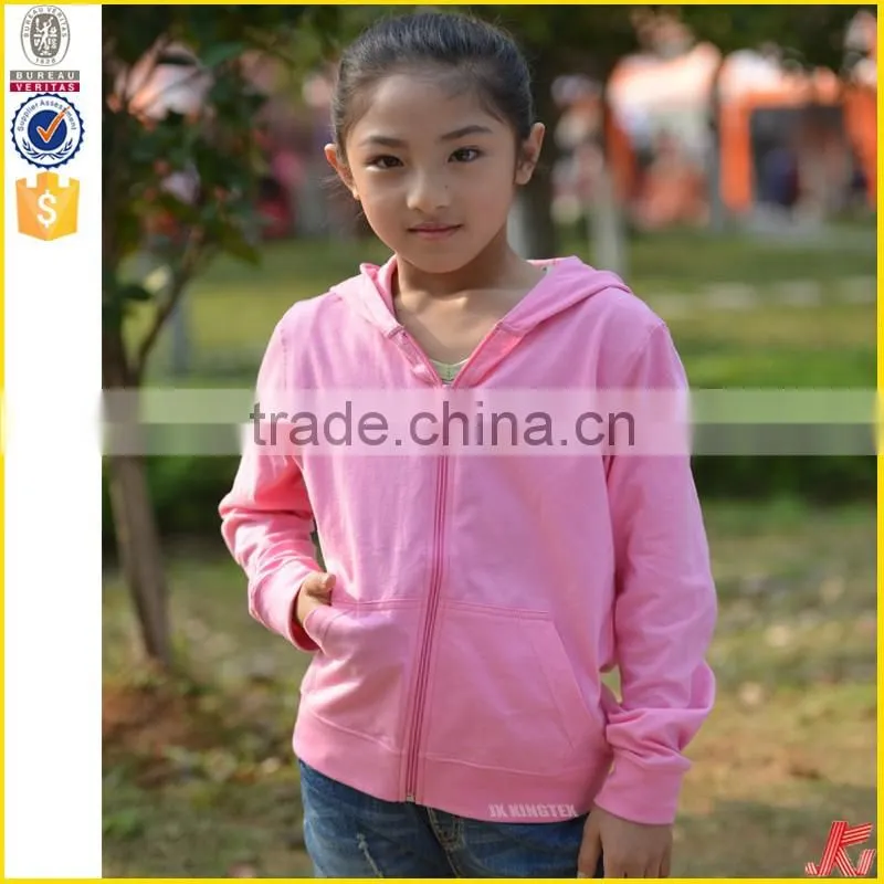 pink casual wear wholesale hooded sweatshirt for girl