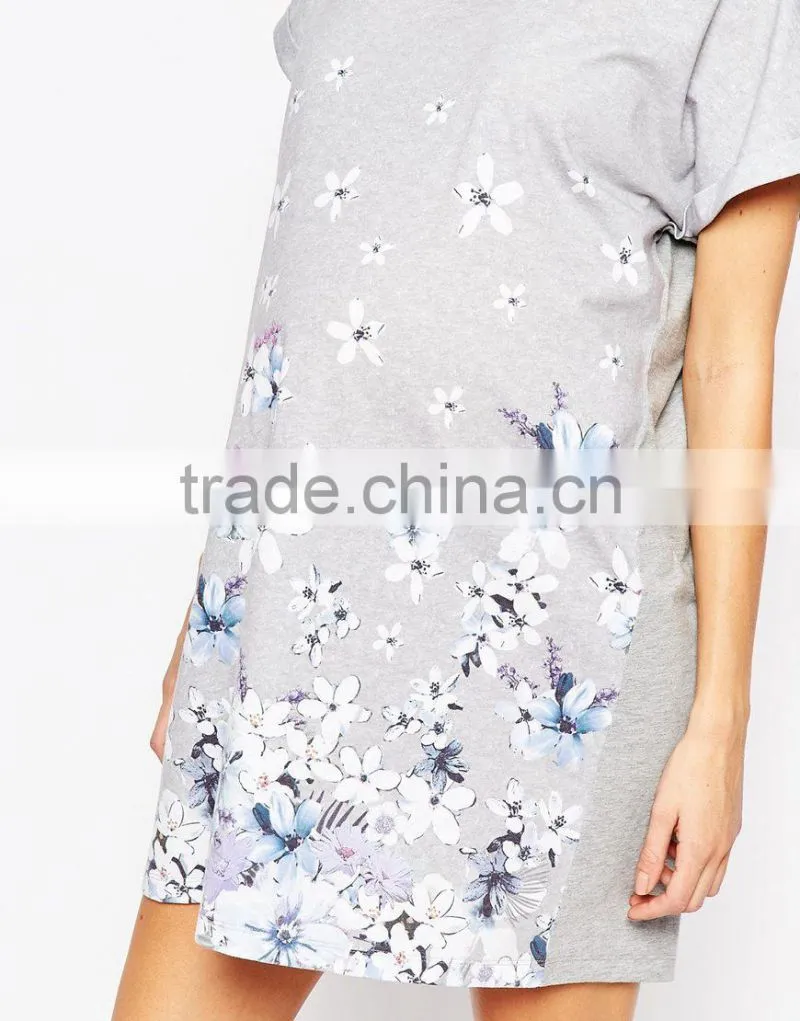 maternity oversized t-shirt nightie in floral print