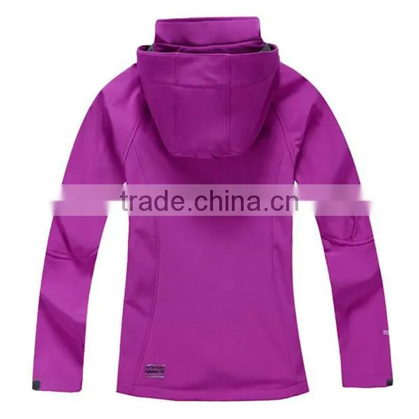 OEM ODM Customize Brand Women Outer Sports Polyester Soft Shell Jacket