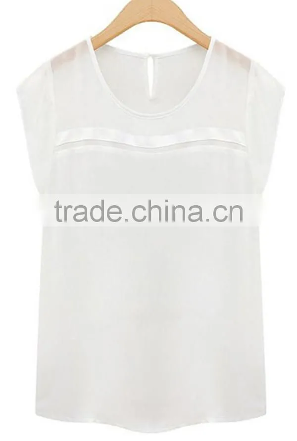 European and American style summer new fashion V neck perspective women chiffon,chiffon fabric