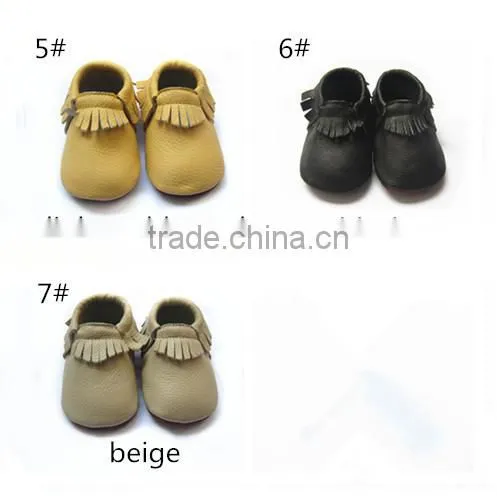 new style hard sole leather baby moccasins baby shoes