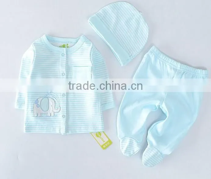 100% cotton Wholesale High Quality Spring Autumn 3PCS/Set Newborn Infant Baby Boy Girl Suits