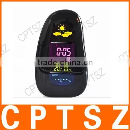 YGH-392 LED color display Cobblestone indoor and outdoor temperature and humidity weather clock bell