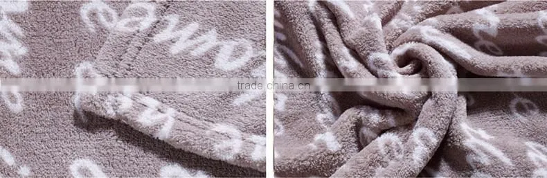 Factory Gray Letters Coral Fleece Blanket/Sheet