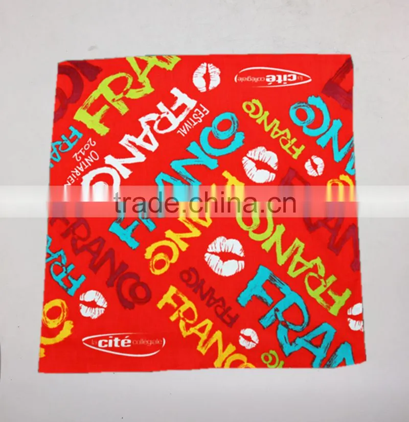 Wholesale Promotional Square Cotton Printing Bandana Head Kerchief